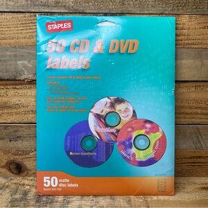 Staples Laser Inkjet CD DVD Labels White 25 Pack Item # 501768